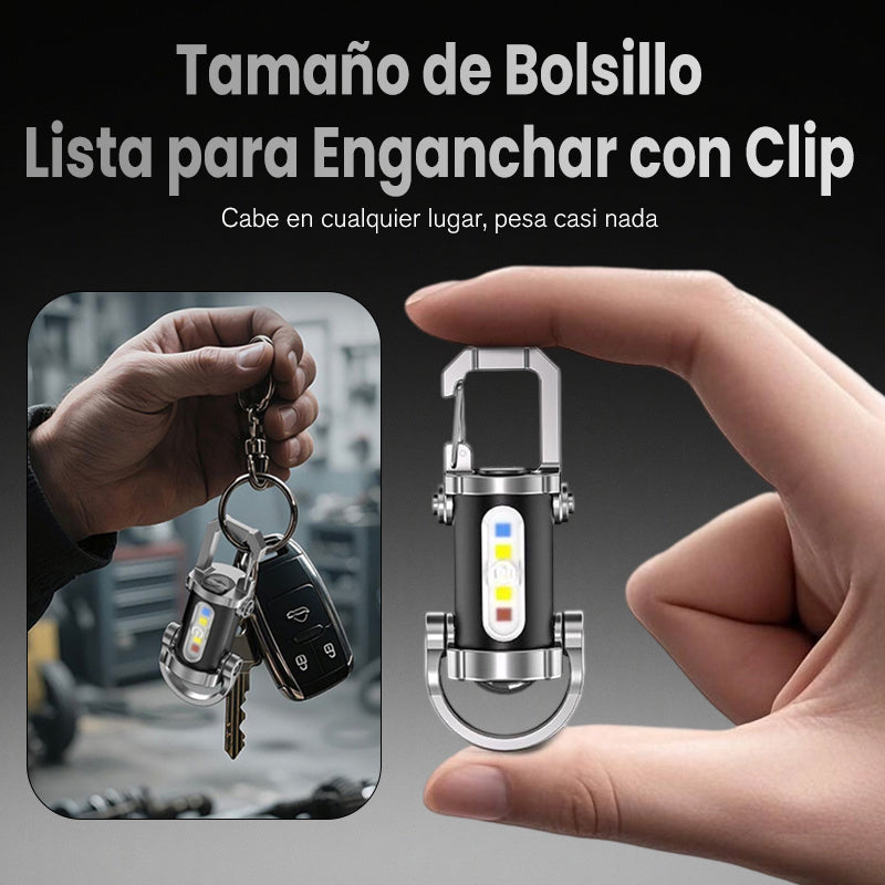 Linterna portátil recargable y brillante para llavero